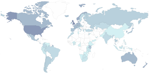 Figure 3: Heatmap of ODB Implementation score by country - based on openness of 14 key datasets.